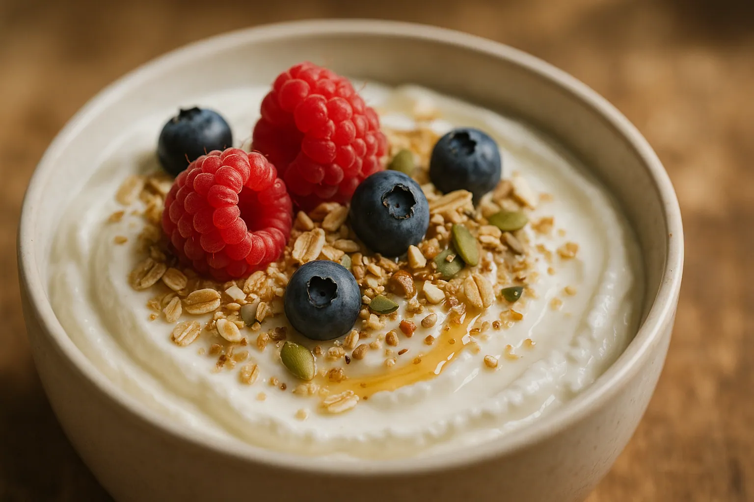 Greek yogurt and berry bowl