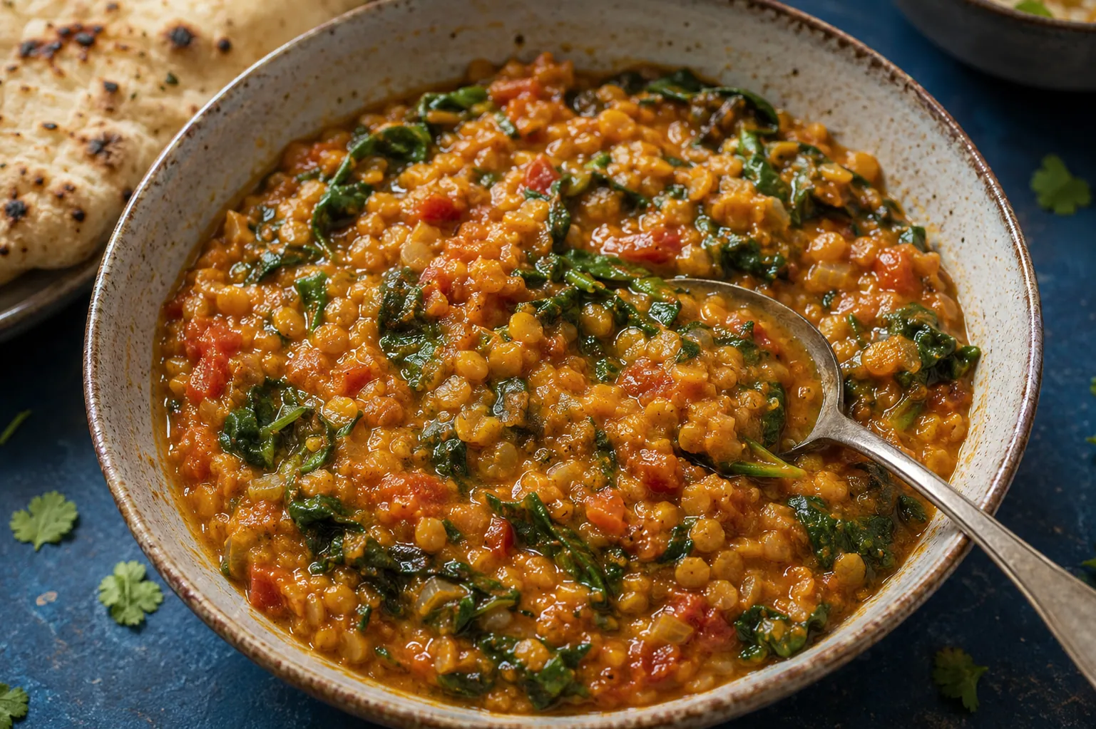 Lentil and spinach dhal