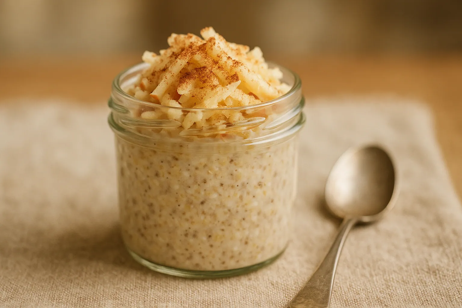 Overnight oats with apple and cinnamon